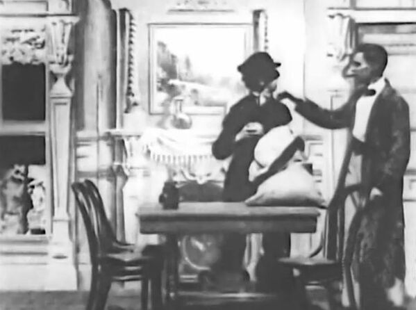 Кадр из фильма Озадаченный Шерлок Холмс, 1900 год