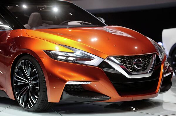 Автомобиль Nissan Sport Sedan Concept на автосалоне в Детройте. Январь 2014 года