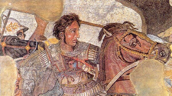 Античная мозаика с изображением Александра Македонского
