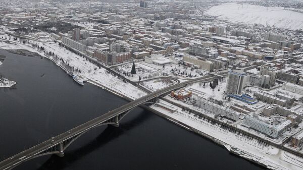 Красноярск, виды города, Коммунальный мост, архивное фото