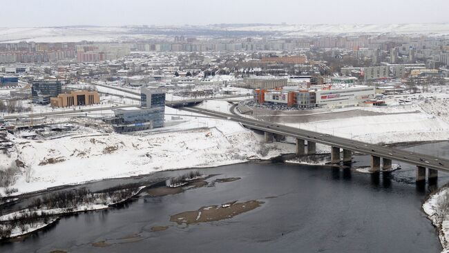 Красноярск, виды города, Октябрьский мост