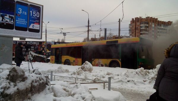 Возгорание автобуса в Самаре, фото с места события