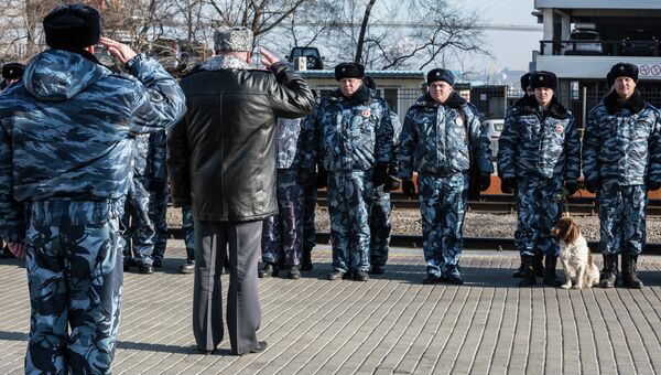 Проводы приморских полицейских в командировку на Кавказ