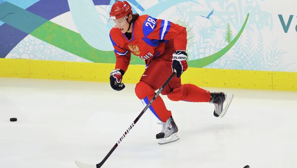 Александр Семин, нападающий олимпийской сборной России по хоккею. Архивное фото.
