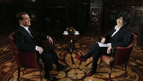 Интервью Д.Медведева телекомпании CNN. Фото с места событий