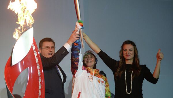 Сергей Боженов, Татьяна Лебедева и Елена Исинбаева (слева направо). Архивное фото