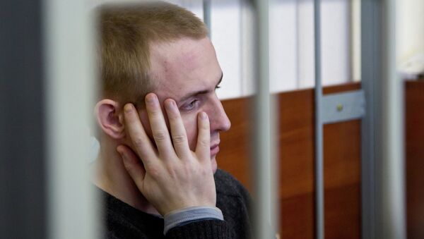 Обвиняемый в убийстве псковского священника Сергей Пчелинцев в зале суда