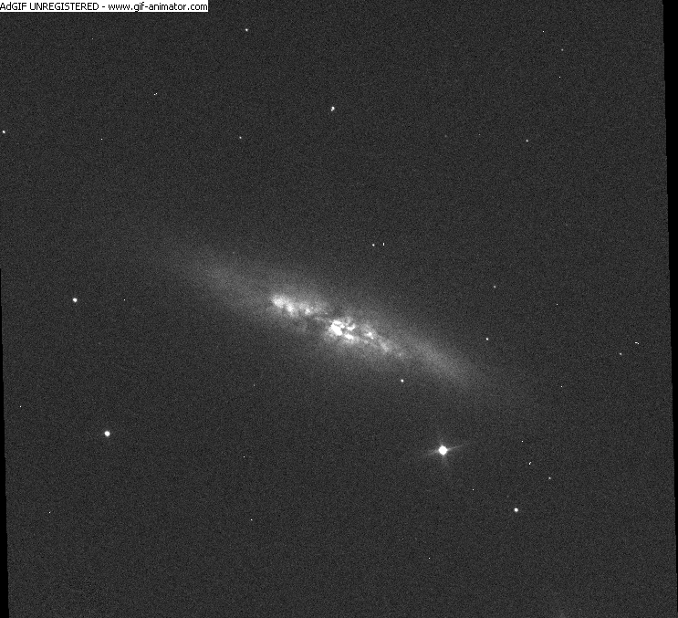 Сверхновая в галактике Сигара M82, архивное фото