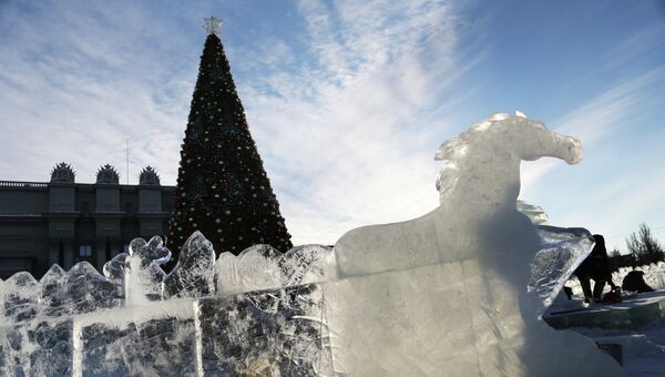 Ледяная скульптура в Самаре, архивное фото