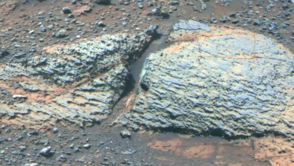 Одна из залежей марсианской глины, найденных марсоходом Opportunity в кратере Индевор