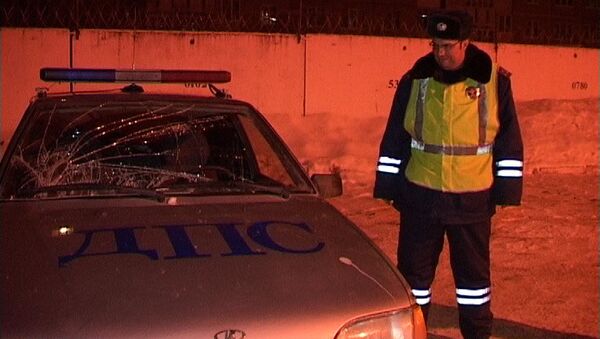 Пьяный лихач под Костромой разнес изнутри полицейский автомобиль. Событийное фото.