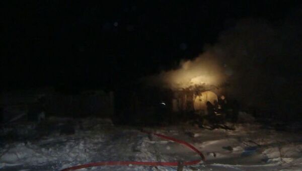 Пожар в частном доме в Шегарском районе Томской области, событийное фото