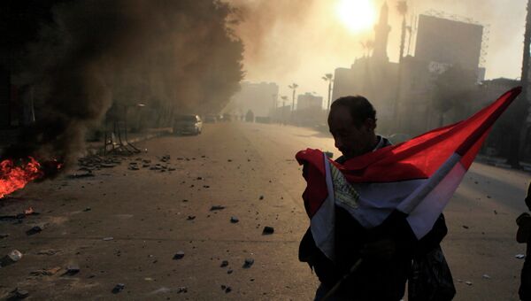 Антиправительственные протесты в третью годовщину революции в Египте. Архивное фото