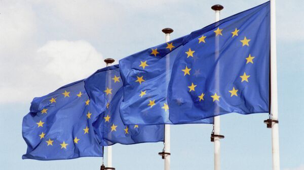 Флаги Евросоюза, архивное фото