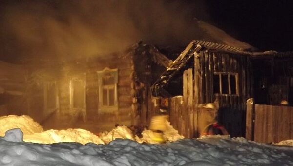 Пожар в Удмуртии, деревня Васькино, фото с места события