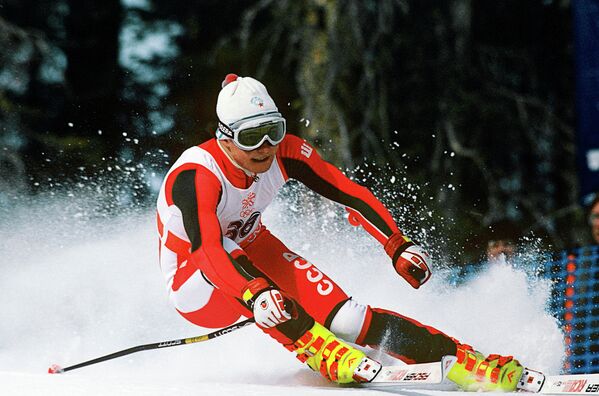 Член сборной команды СССР по горным лыжам Сергей Петрик