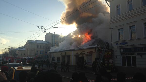 Пожар в кафе на Пятницкой улице. Фото с места события