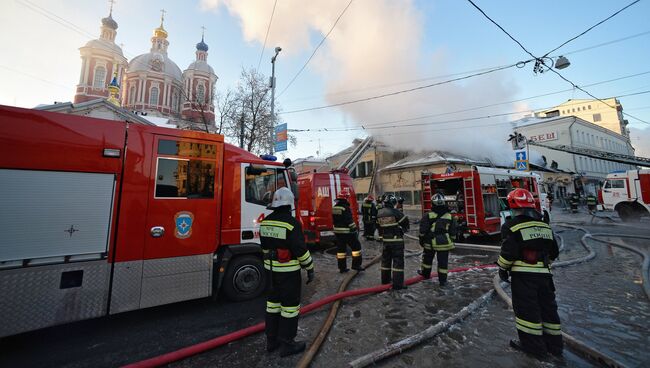 Пожар в ресторане на Пятницкой улице