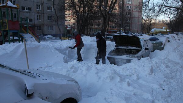 Аномальный снегопад в Ростове