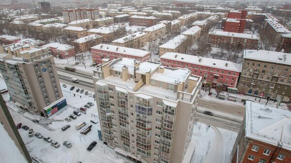 Ленинский район Новосибирска зимой, архивное фото