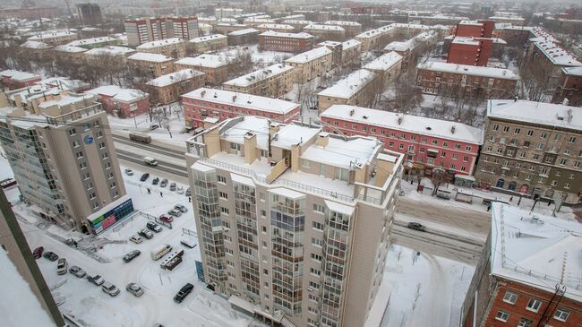 Ленинский район Новосибирска зимой