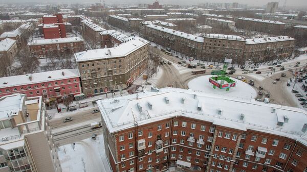 Ленинский район Новосибирска зимой
