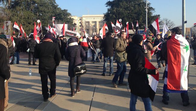 Митинг в поддержку властей Сирии проходит в Женеве