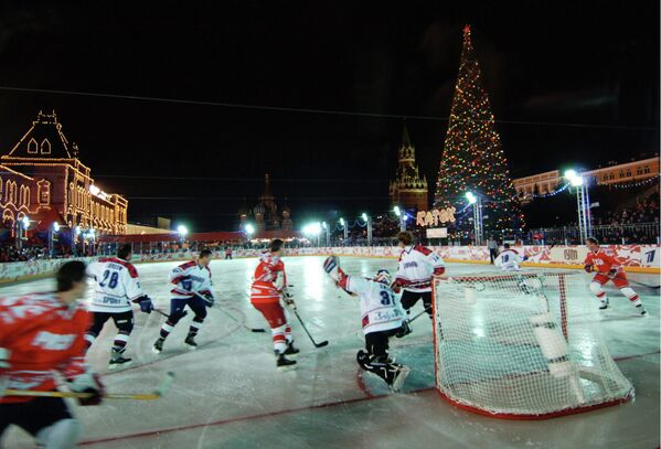 Хоккейный матч на Красной площади