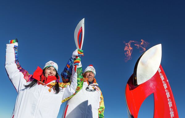 Эстафета Олимпийского огня. Эльбрус