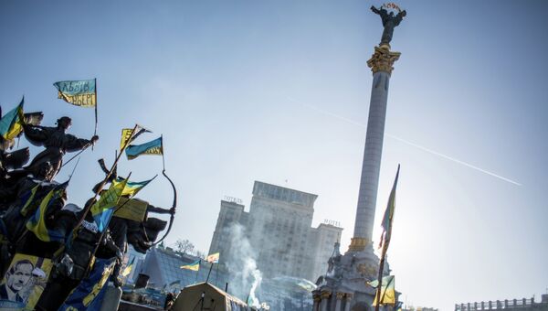 Палаточный лагерь оппозиции на площади Независимости в Киеве. Архивное фото