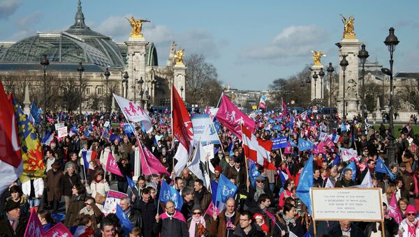 Демонстрация против однополых браков в Париже. Фото с места события