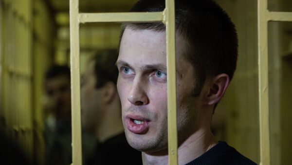 Подсудимый по делу приморских партизан Вадим Ковтун, фото с места событий