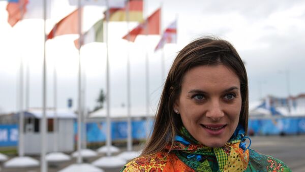 Двукратная олимпийская чемпионка и мэр олимпийской деревни в Сочи Елена Исинбаева