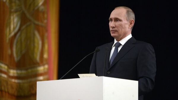 Владимир Путин на открытии Олимпиады в Сочи. Архивное фото