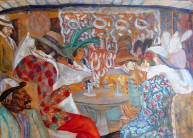 Картина художника Бориса Григорьева В ресторане