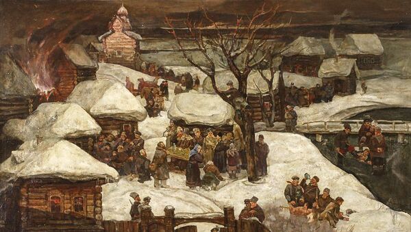 Картина В тылу у Колчака новосибирского художника Анатолия Никольского