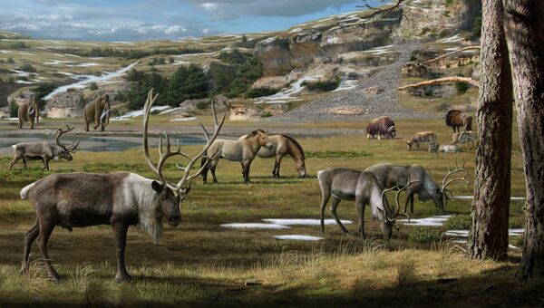 Так художник представил себе мегафауну, населявшую север Евразии и Америки примерно 20 тысяч лет назад