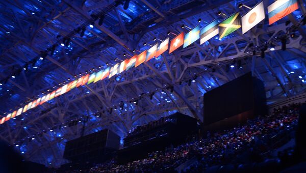 Стадион Фишт во время открытия зимних Олимпийских игр в Сочи. Фото с места события