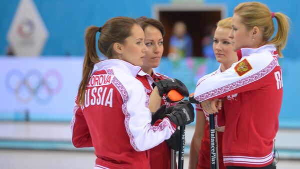 Российские участницы в соревнованиях по керлингу