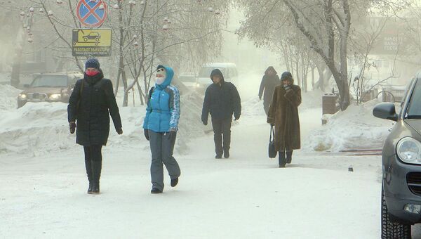 Морозы в Новосибирске, архивное фото