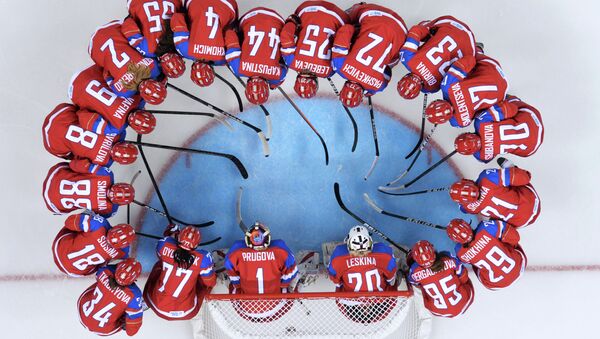 Игроки женской сборной России по хоккею. Архивное фото.