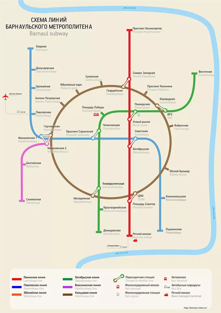 Схема барнаульского метрополитена Схема барнаульского метрополитена