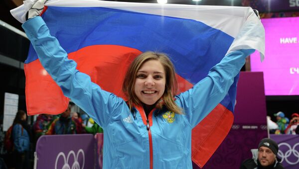Елена Никитина (Россия), завоевавшая бронзовую медаль в соревнованиях по скелетону среди женщин. Архивное фото