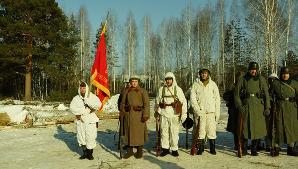 Реконструкция Сталинградской битвы в Новосибирске, событийное фото