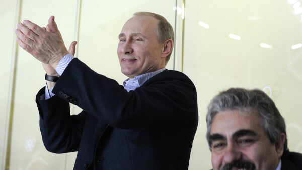 Владимир Путин посетил хоккейный матч Россия-США. Фото с места события
