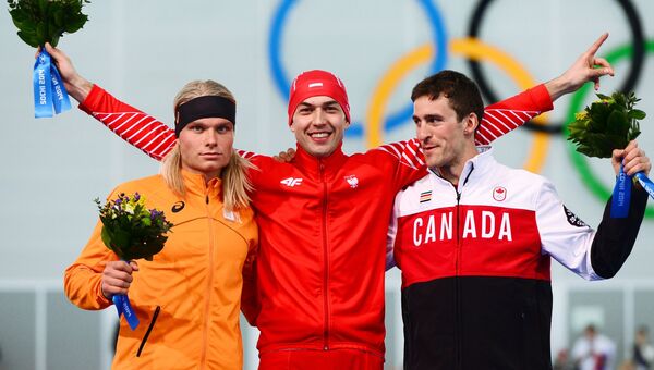 Кун Вервей (Нидерланды) - серебряная медаль, Збигнев Брудка (Польша) - золотая медаль, Денни Моррисон (Канада) - бронзовая медаль