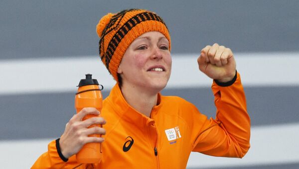 Йорин тер Морс (Нидерланды), завоевавшая золотую медаль в забеге на 1500 метров в соревнованиях по конькобежному спорту