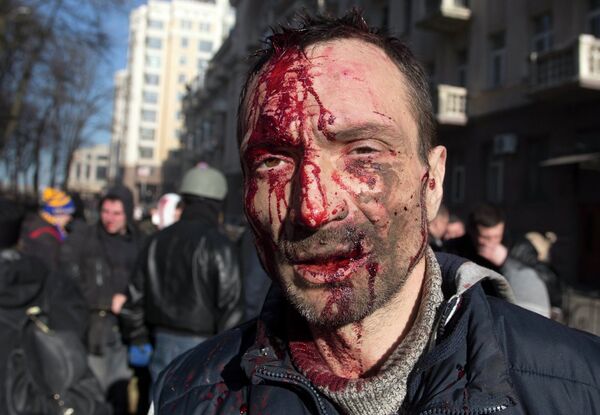 Пострадавший в ходе беспорядков в Киеве