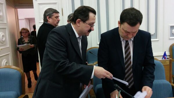 Новый руководитель Контрольно-счетной палаты Костромской области Леонид Косопанов (слева). Событийное фото.