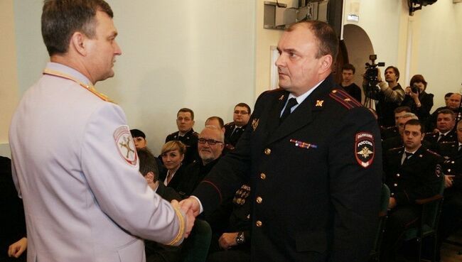 Юрий Седых на вручении наград в УМВД России по Белгородской области. Архивное  фото